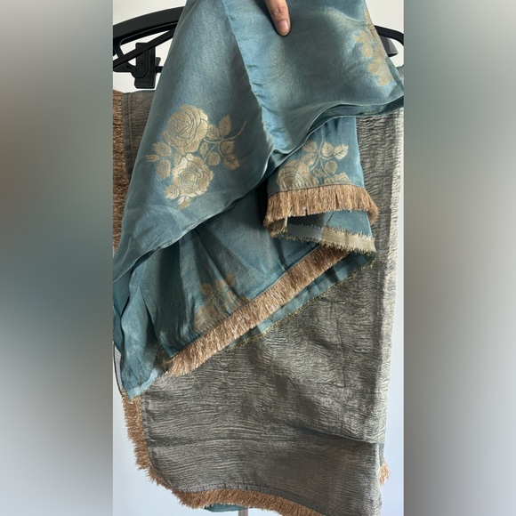 Designer Other - Brand new designer tissue silk saree with gota work and brocade blouse piece